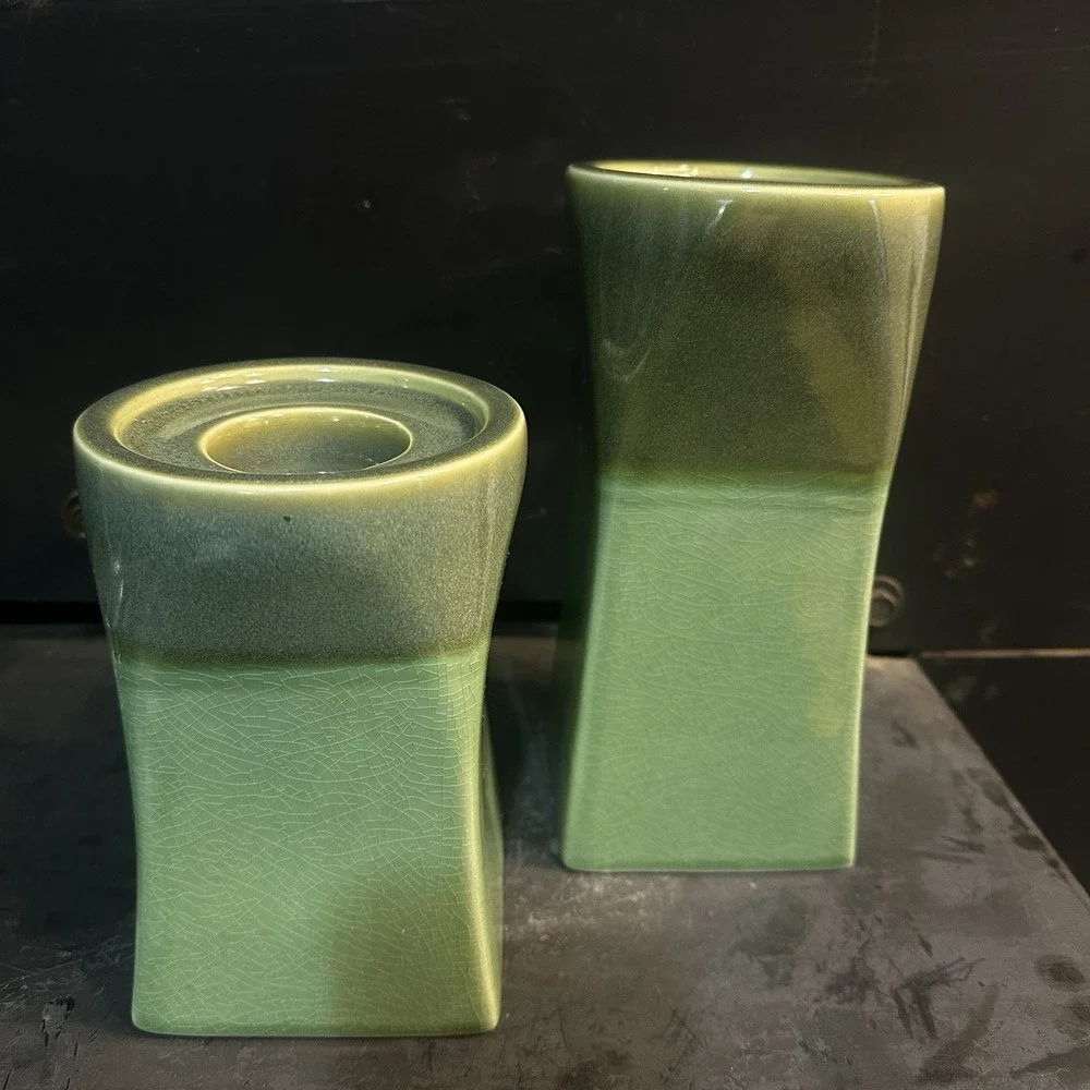 Partylite Nature's Garden Pillar Holder Pair 6" & 8"‎ EUC! - Picture 8 of 12